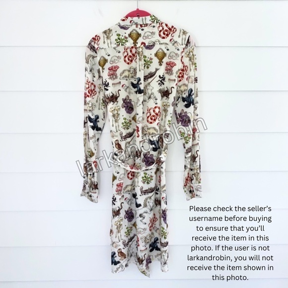 Pretty Snake Freak of Nature Shirt Dress White Small - Picture 8 of 14